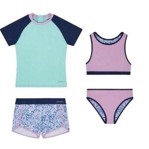Eddie Bauer Girl’s 4-Piece Reversible Swimwear Set